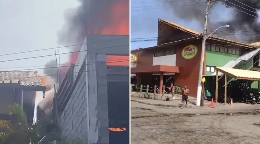Incêndio atinge supermercado em Mata de São João (vídeo)