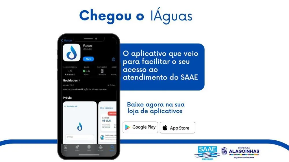 IÁguas: novo canal de atendimento entre o cidadão de Alagoinhas e o SAAE já está em operação