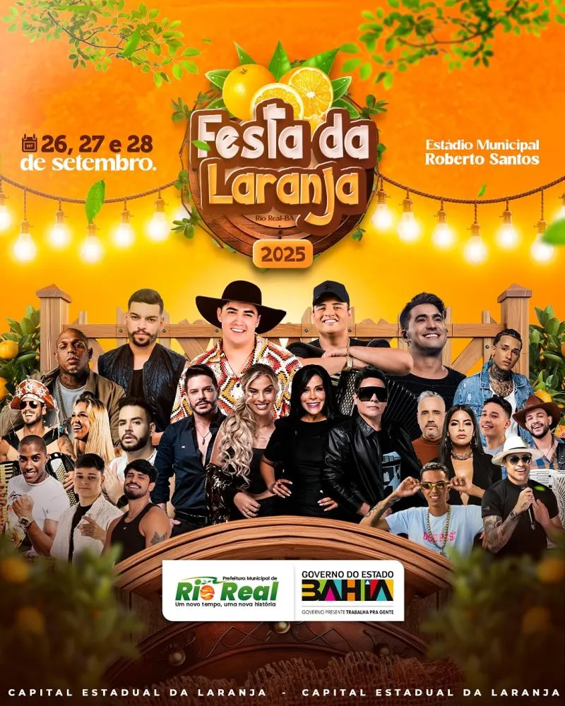 Com 21 atrações e concurso Rainha da Laranja, Rio Real celebra a maior edição da Festa da Laranja