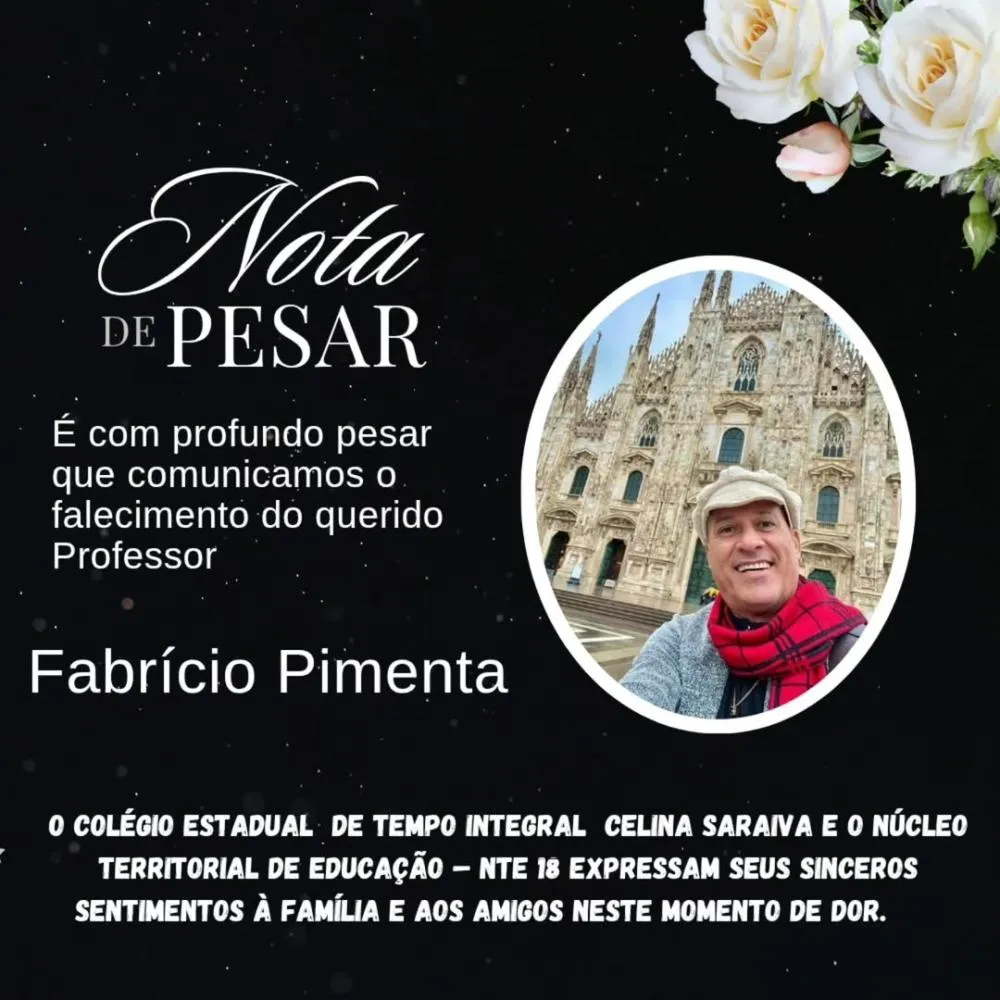 Comunidade escolar presta homenagem ao professor Fabrício Pimenta, símbolo de dedicação e sensibilidade