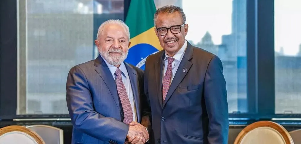 Lula e Tedros Adhanom Ghebreyesus (Foto: Ricardo Stuckert/PR)