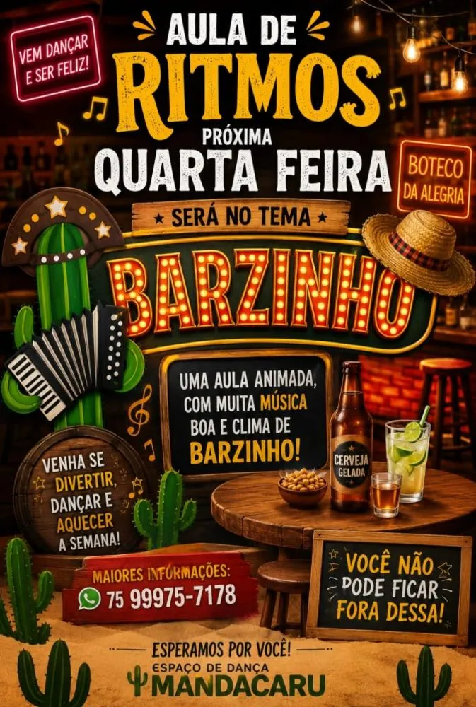 Espaço de Dança Mandacaru promove Aula de Ritmos com tema “Barzinho”